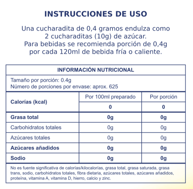 Sucralosa en Polvo | Envase x 250 gramos