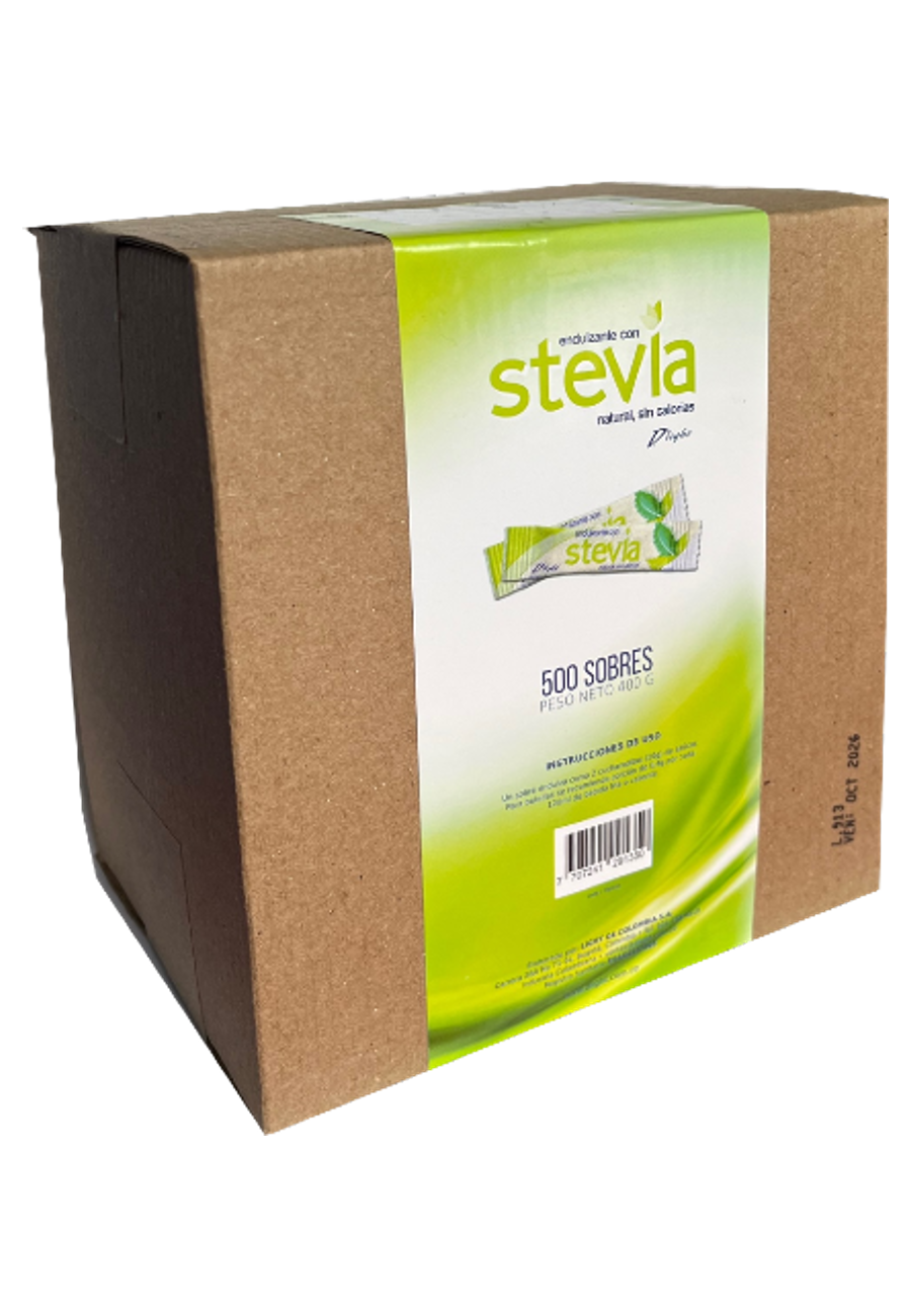 D'Light Stevia Natural en Polvo | Caja x 500 Sobres